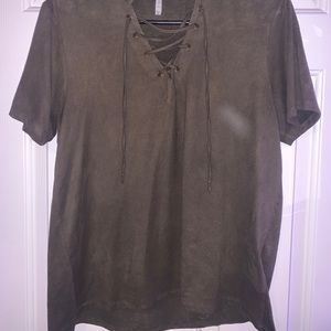 Zsupply olive velvet tee